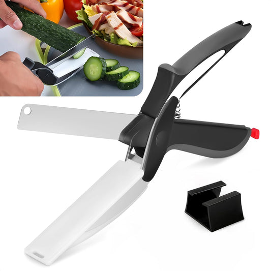 2-in-1 BBQ Shears & Kitchen Knife – Multi-Tool for Meat & Veggies