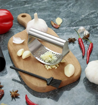 Upgraded Stainless Steel Garlic Press