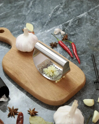 Upgraded Stainless Steel Garlic Press