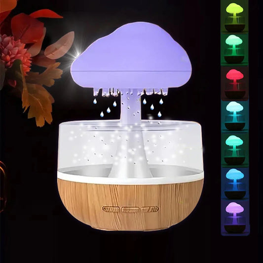 Rain Cloud Humidifier with 7-Color Changing Light & Aromatherapy – Sleep-Enhancing Night Light