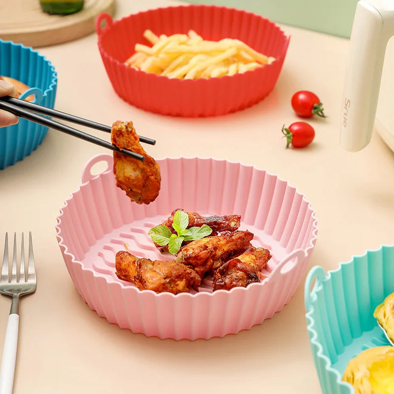 Large Air Fryer Silicone Basket Pot