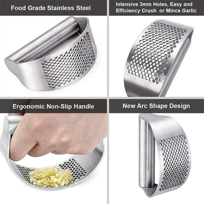 Upgraded Stainless Steel Garlic Press