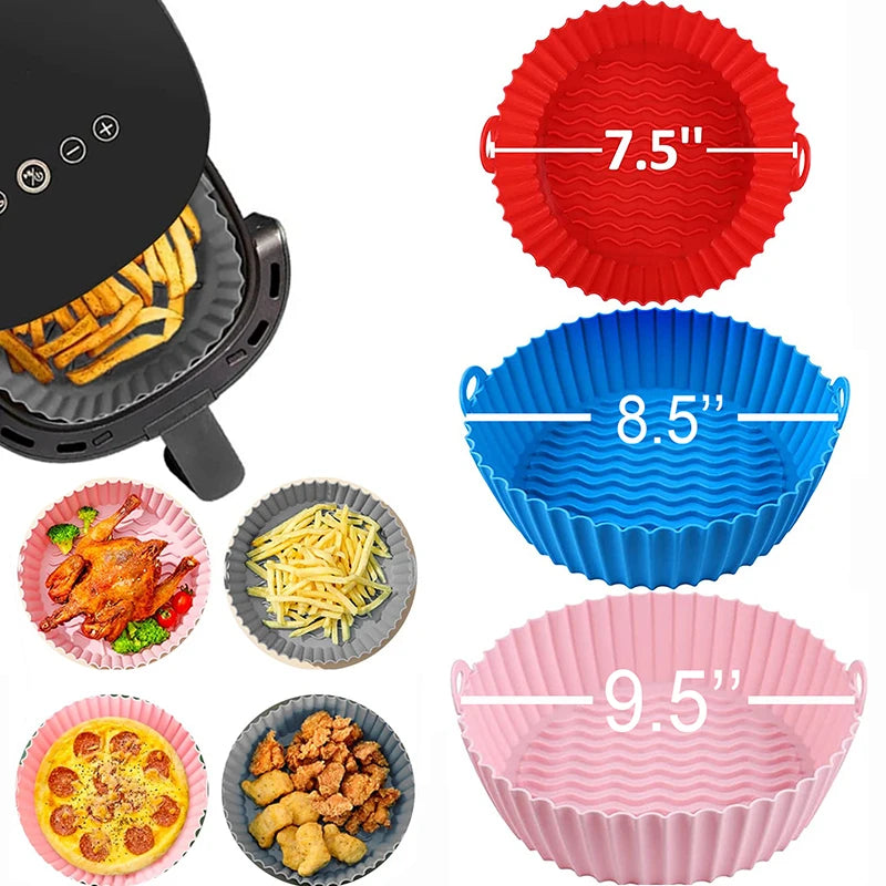 Large Air Fryer Silicone Basket Pot