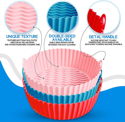 Large Air Fryer Silicone Basket Pot