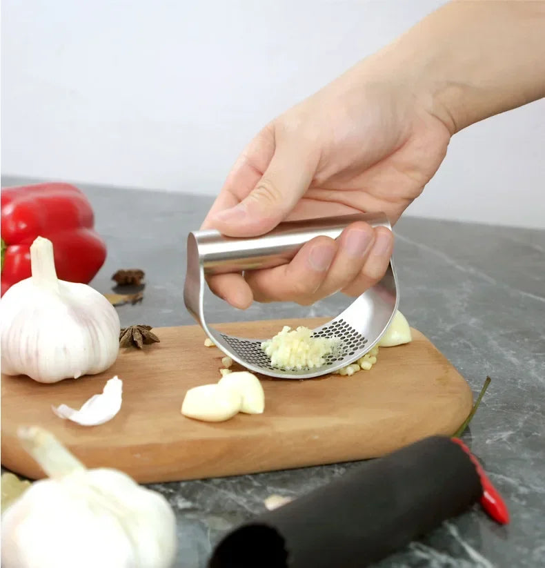 Upgraded Stainless Steel Garlic Press