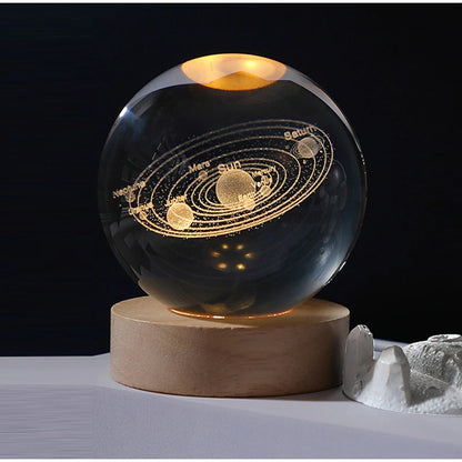 3D Moon Galaxy Crystal Ball USB LED Table Lamp