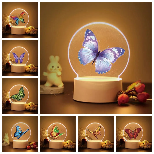 Flying Butterflies Acrylic LED Night Lamp