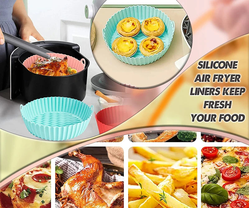 Large Air Fryer Silicone Basket Pot