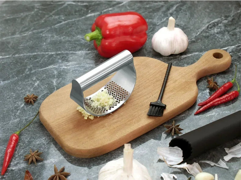 Upgraded Stainless Steel Garlic Press