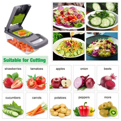 16-Piece Multifunctional Vegetable & Fruit Chopper Set