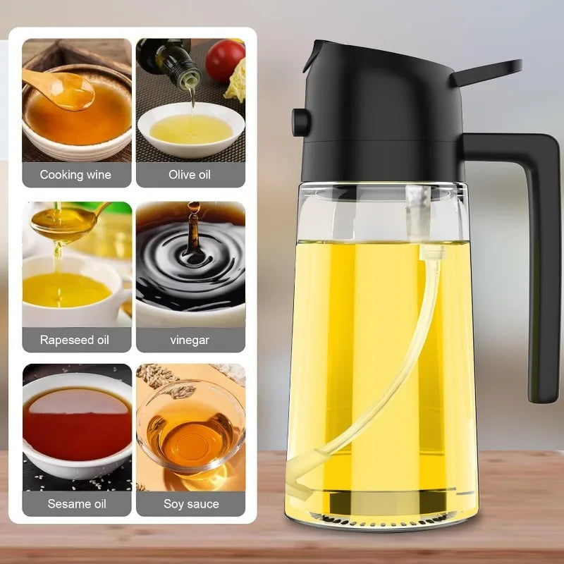 2-in-1 Anti-Leakage Glass Oil Dispenser & Sprayer