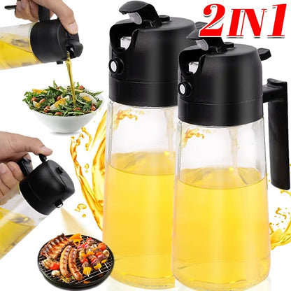 2-in-1 Anti-Leakage Glass Oil Dispenser & Sprayer