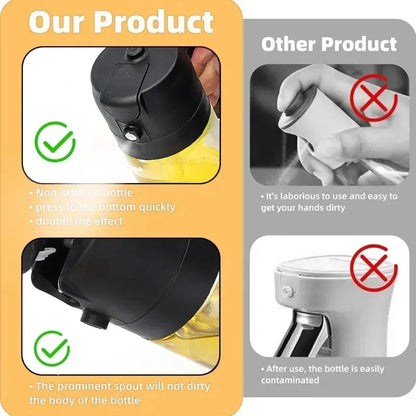 2-in-1 Anti-Leakage Glass Oil Dispenser & Sprayer