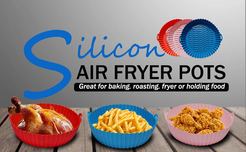 Large Air Fryer Silicone Basket Pot